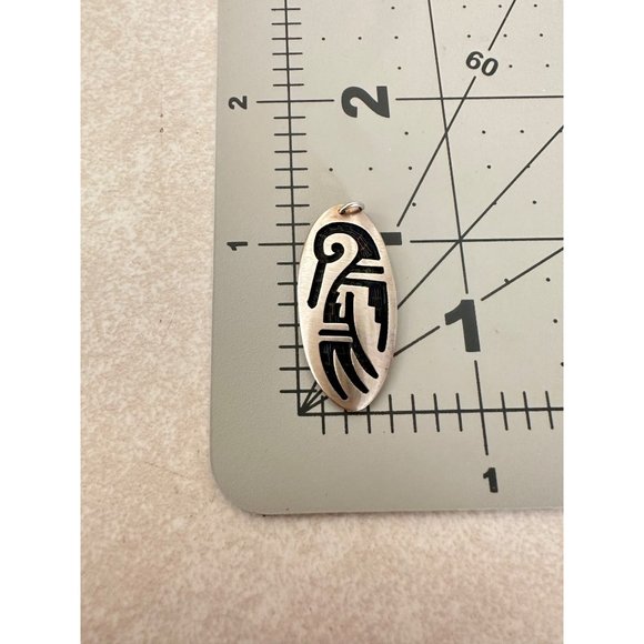 RARE Virgil Thomas PP Hopi Native American sterling silver overlay pendant - Picture 6 of 6